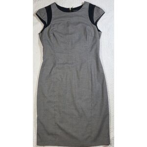 Zara Houndstooth Cap Sleeve Midi Dress